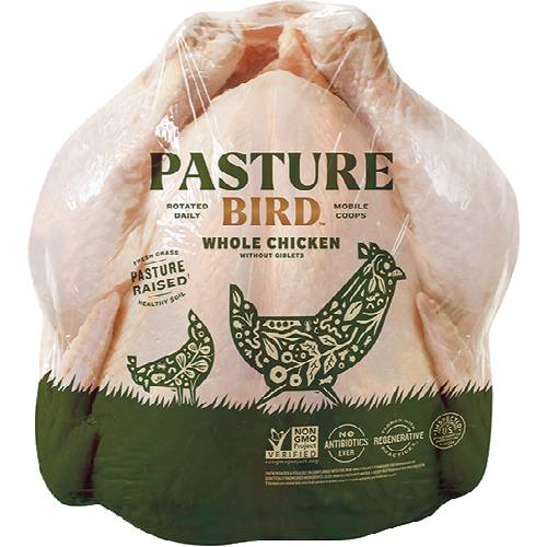 Pasture Bird Pasture Raised Whole Chicken Without Giblets No Antibiotics Ever (Avg. 4lb)