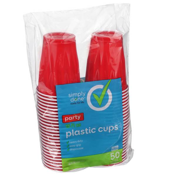 Simply Done · 18 fl oz Plastic Cups (50 cups)