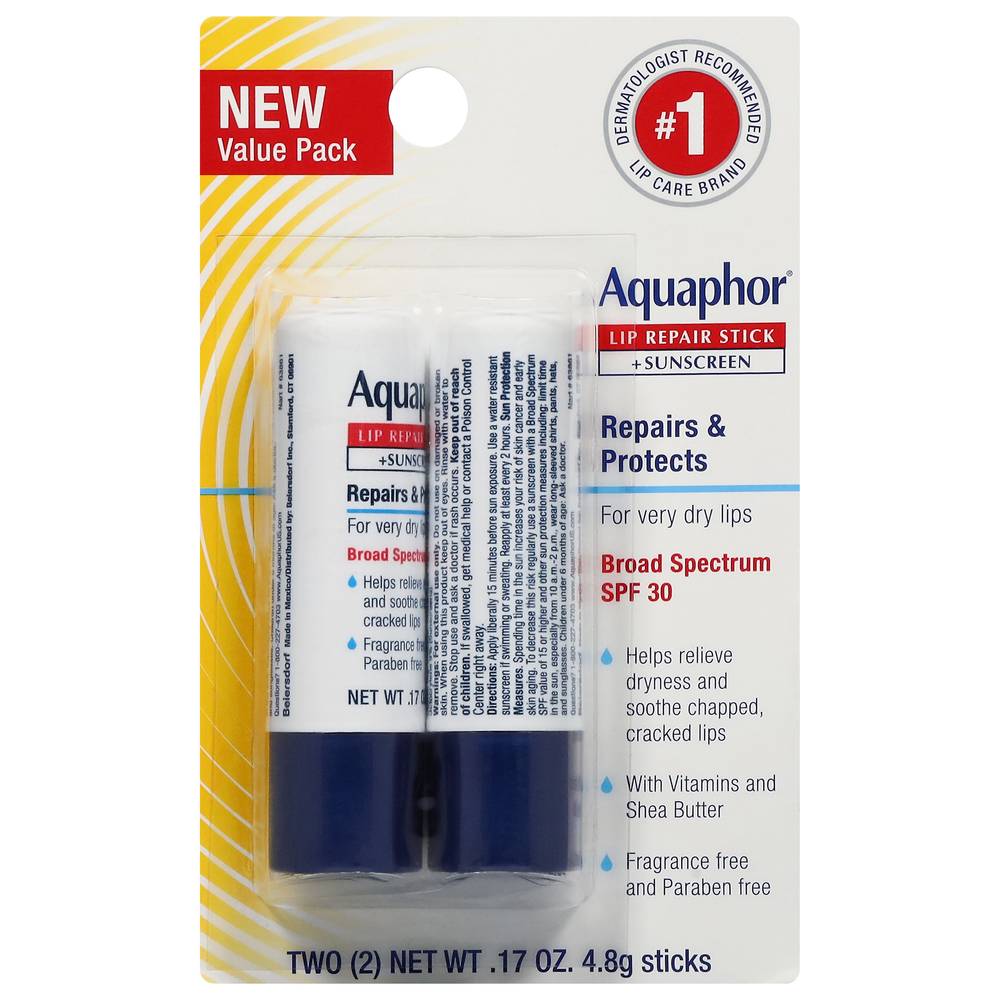 Aquaphor Lip Repair & Protect Stick Dual pack 0.34oz