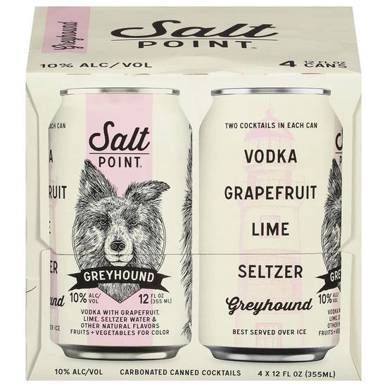 Salt Point Greyhound Carbonated Canned Cocktails (4 pack, 12 fl oz)