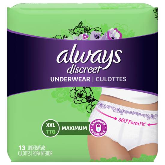 Always Discreet Incontinence Underwear Maximum Xxl (13 ct)