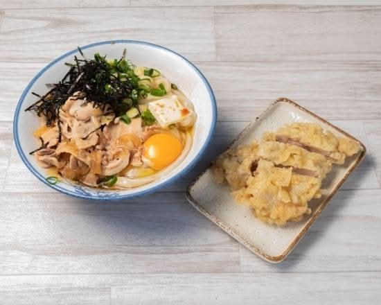 ジャンボとり天と釜玉のお店 「かまたまうどん屋」 Jumbo Chicken