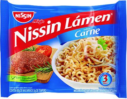 Nissin lámen macarrão instantâneo sabor carne (85 g)
