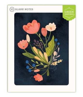 Green Inspired Bouquet Blank Floral Note & Greeting Cards (10 ct)