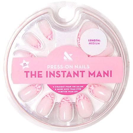 Olive & June Almond Medium the Instant Mani Press-On Nails, Pink Cheetah