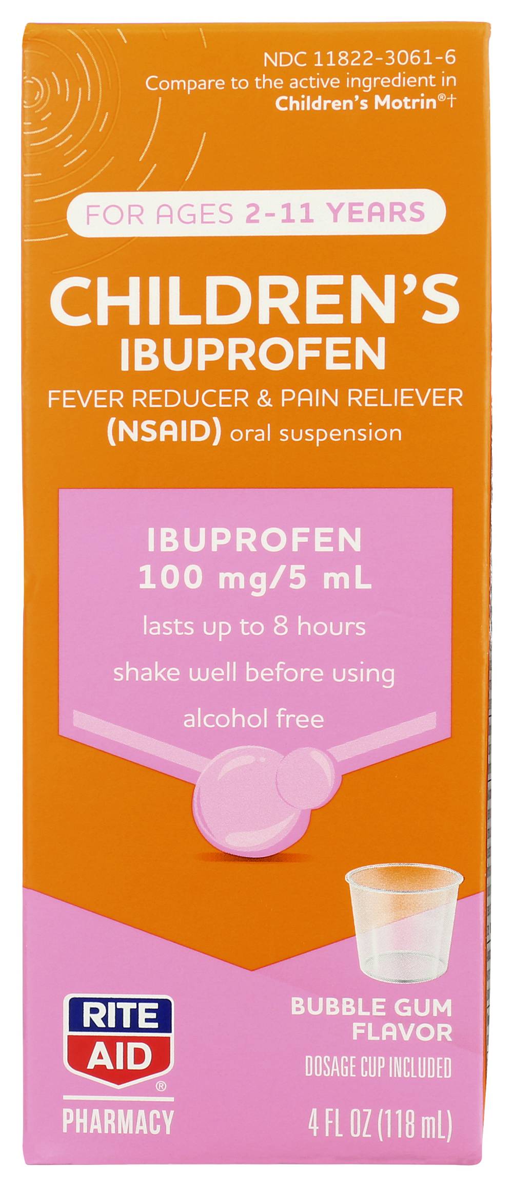 Rite Aid Children's Ibuprofen Fever Reducer & Pain Reliever Oral Suspension (bubble gum)