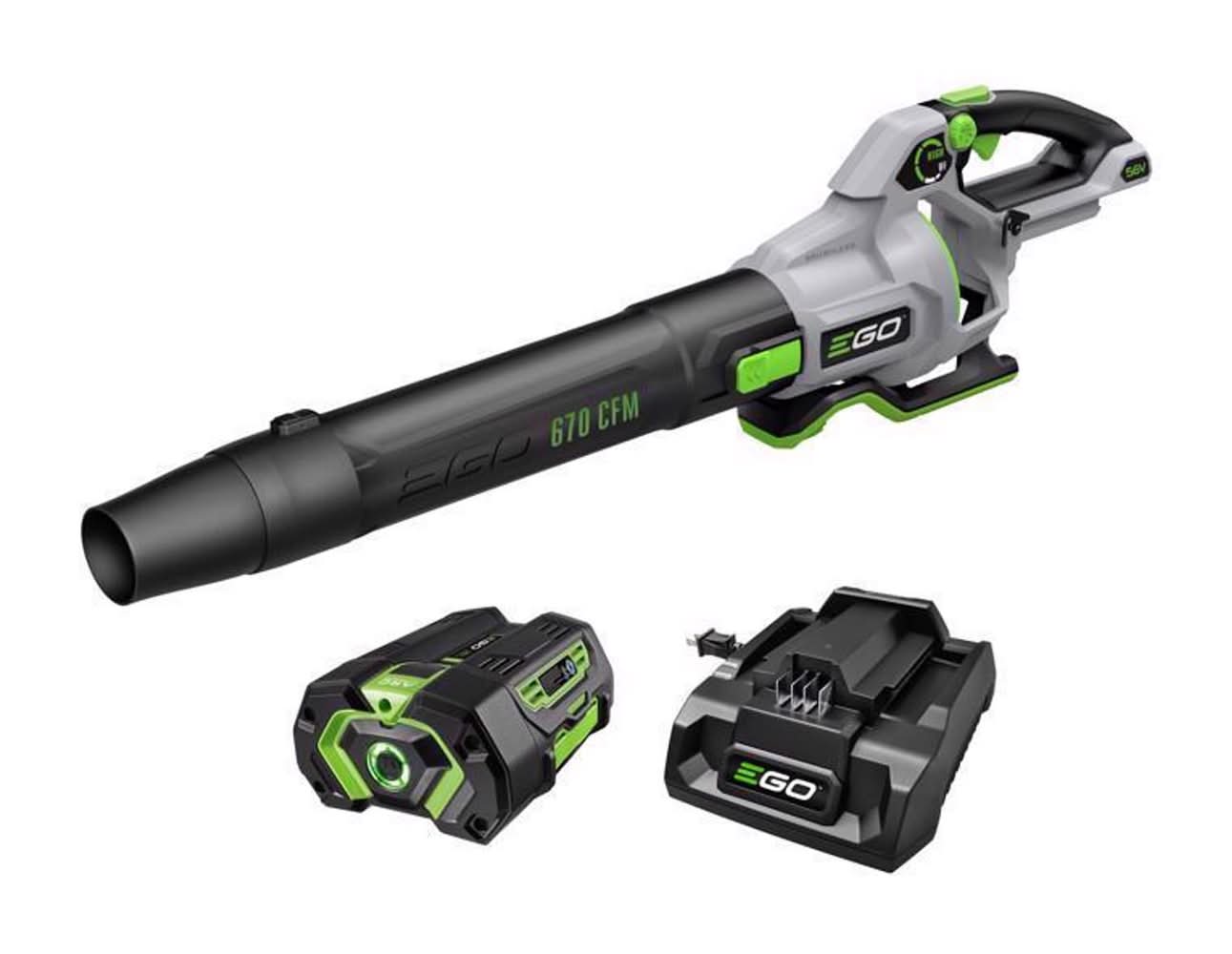 Ego Power+ Lb6703 180 Mph 670 Cfm 56 V Battery Handheld Leaf Blower Kit (Battery & Charger)
