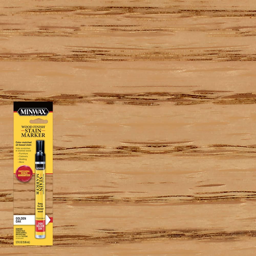 Minwax Wood Finish Stain Marker Semi-Transparent Golden Oak Oil-Based Stain Marker 1/3 Oz
