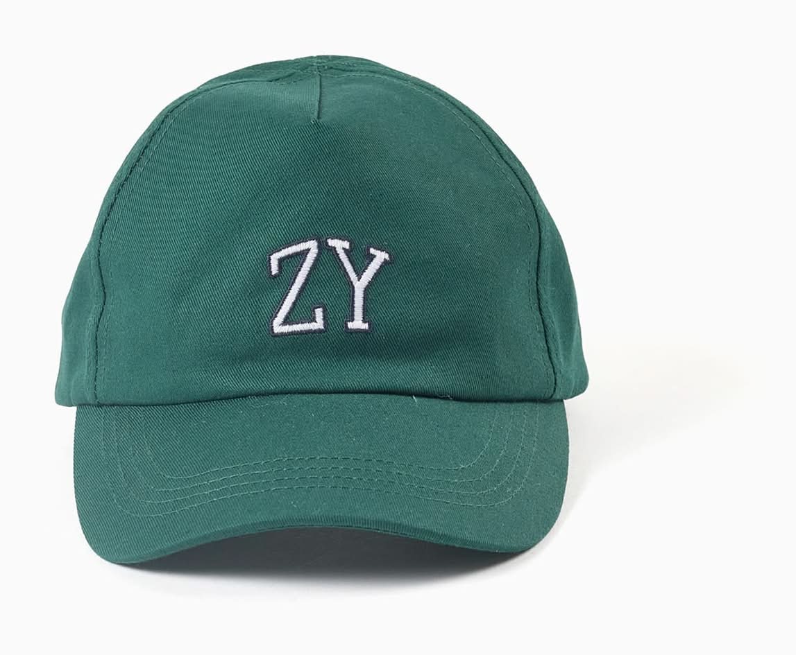 Boné De Algodão Com Bordado Zy Para Bebé E Menino, Verde-Escuro (Verde Escuro - 6/7A)