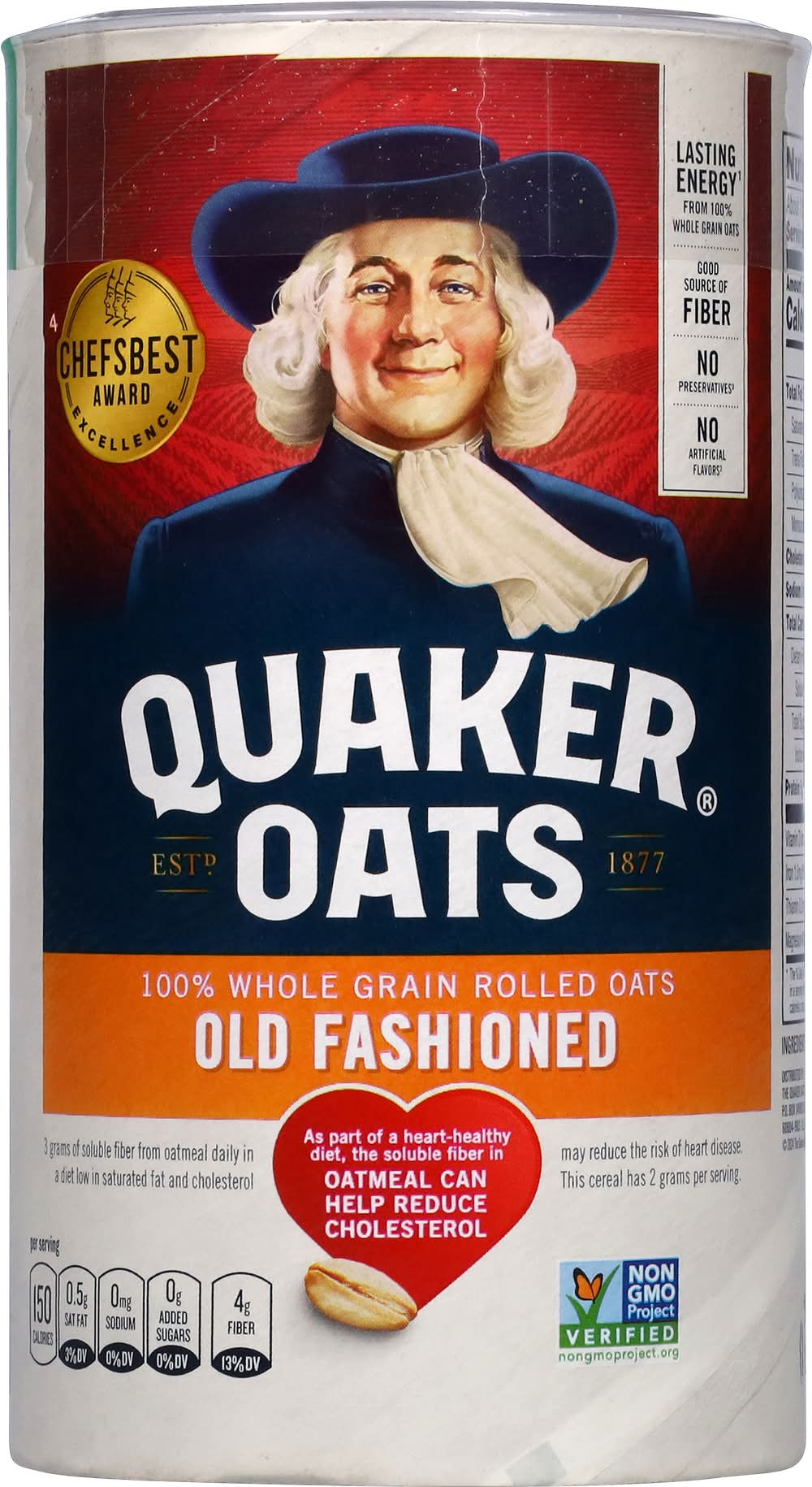 Quaker Oats Old Fashioned 100% Whole Grain Rolled Oats (18 oz)