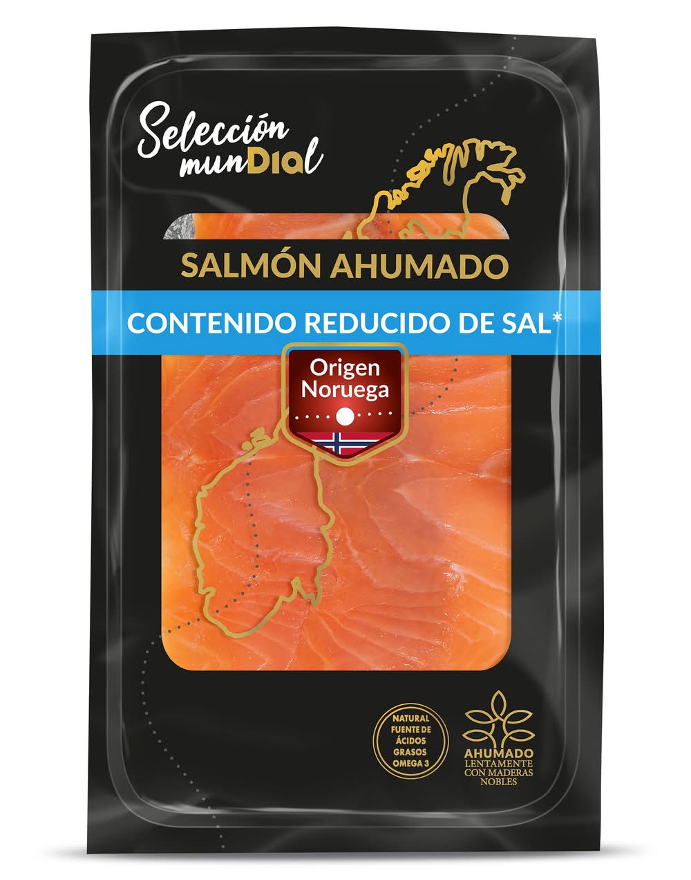 Salmón Ahumado Reducido En Sal Selección Mundial De Dia Sobre 100 G