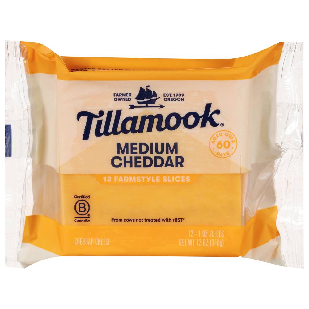 Tillamook Medium Cheddar Thick Cut Slices (12 oz)