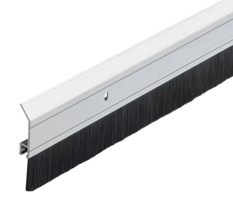 M-D Building Products 0.25 In. X 36 In. Silver Brush Aluminum Screw-On Door Sweep Door Weatherstripping