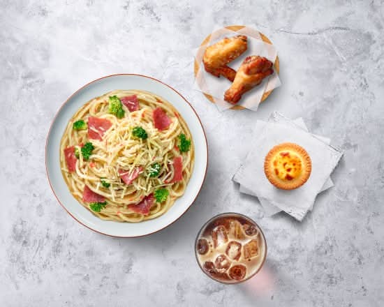 蒜香培根起司麵【豪華套餐】