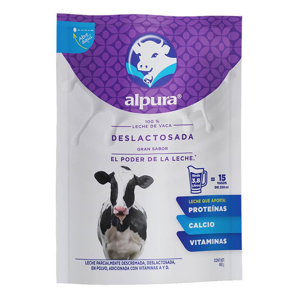 Alpura · Leche deslactosada en polvo (460 g)