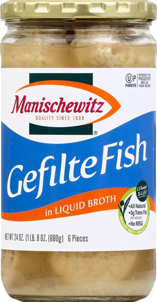 Manischewitz Kosher Gefilte Fish in Liquid Broth (24 oz)