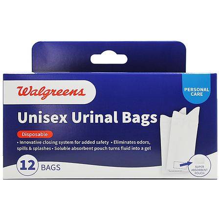 Walgreens Disposable Urinal Bag With Absorbent Pad For Men (12 ct)