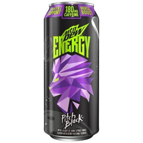 Mtn Dew Energy Drink Pitch Black Dark Citrus Punch 16oz