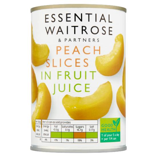 Essential Waitrose Peach Slices in Fruit Juice