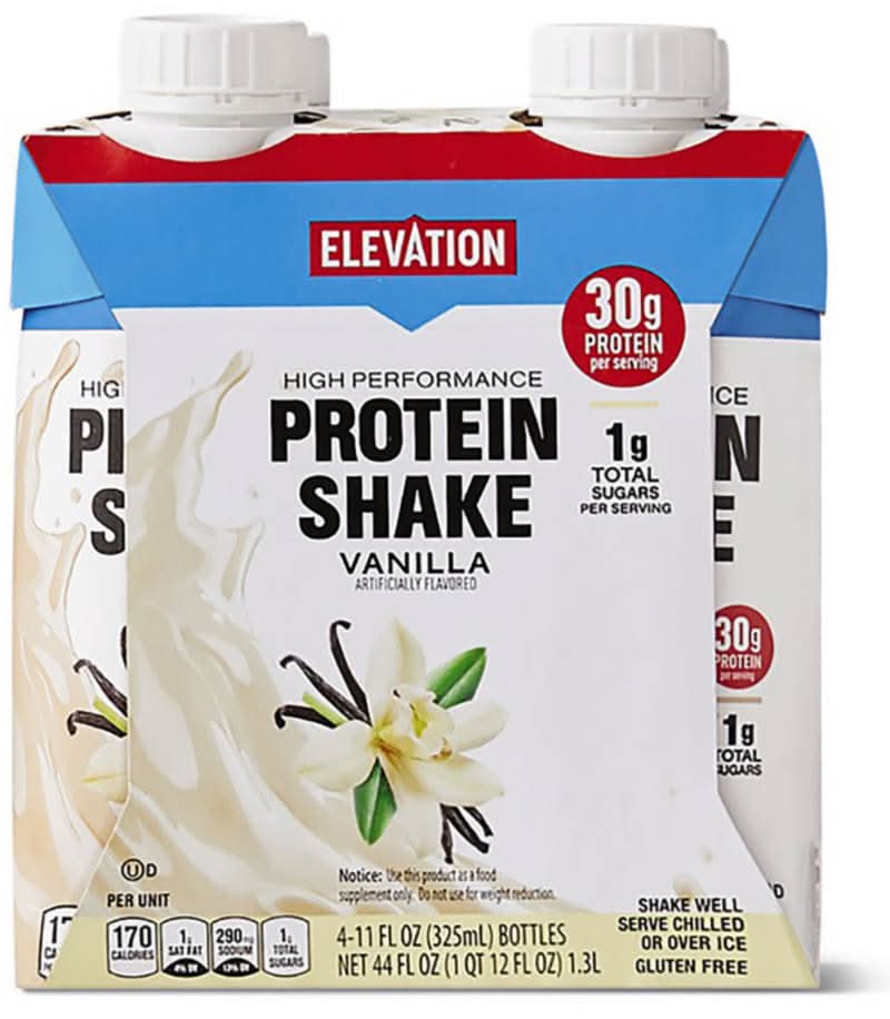 Elevation High Performance Protein Shake, Vanilla (4 x 11 fl oz)