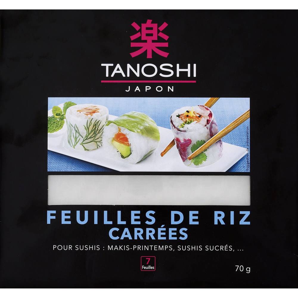 Tanoshi - Feuilles de riz carrées