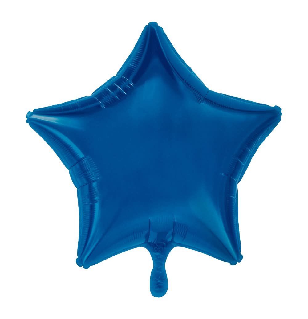 Inflated Blue Star Balloon Blue
