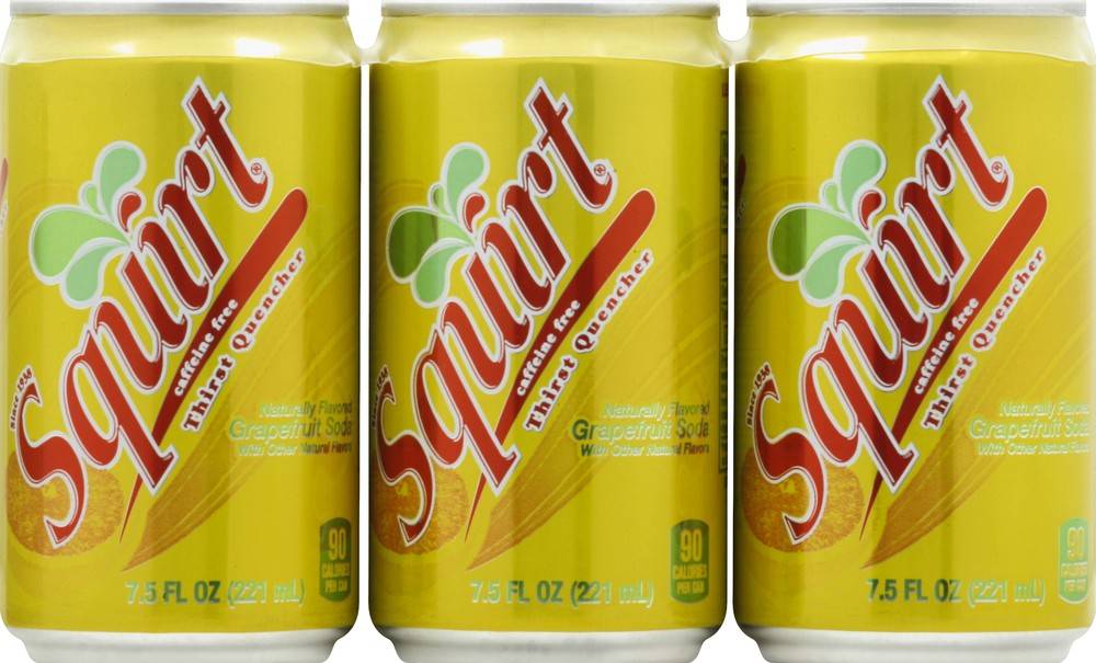 Squirt Caffeine Free Mini Grapefruit Naturally Flavored Soda (6 x 7.5 fl oz)