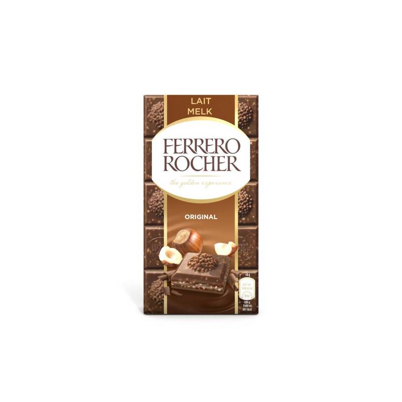 Ferrero Rocher - Tablette chocolat au lait fourrée noisettes