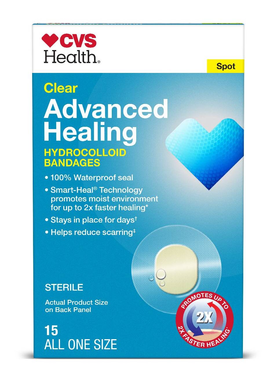 CVS Health Clear Advanced Healing Hydrocolloid Spot Bandages (15 ct)