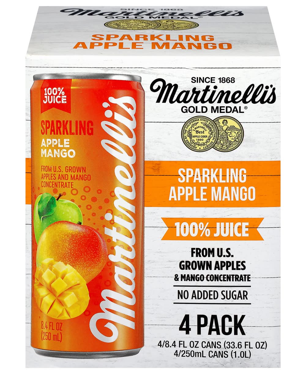 Martinelli's Gold Medal Sparkling Apple Mango Juice (4 x 8.4 fl oz)
