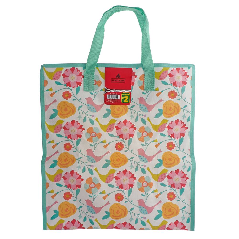 Hingham Printed Shopping Bag With Handle and Zipper