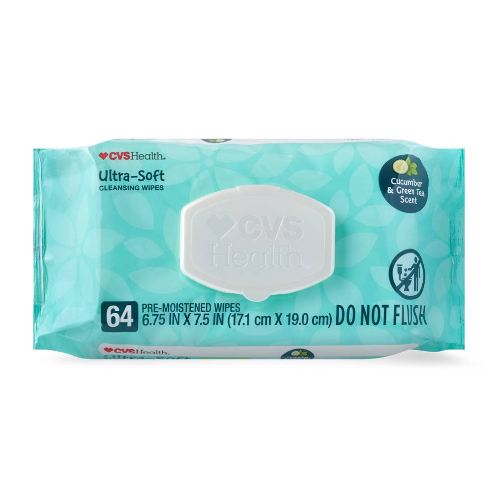CVS Health Ultra-Soft Cleansing Wipes, 64 CT