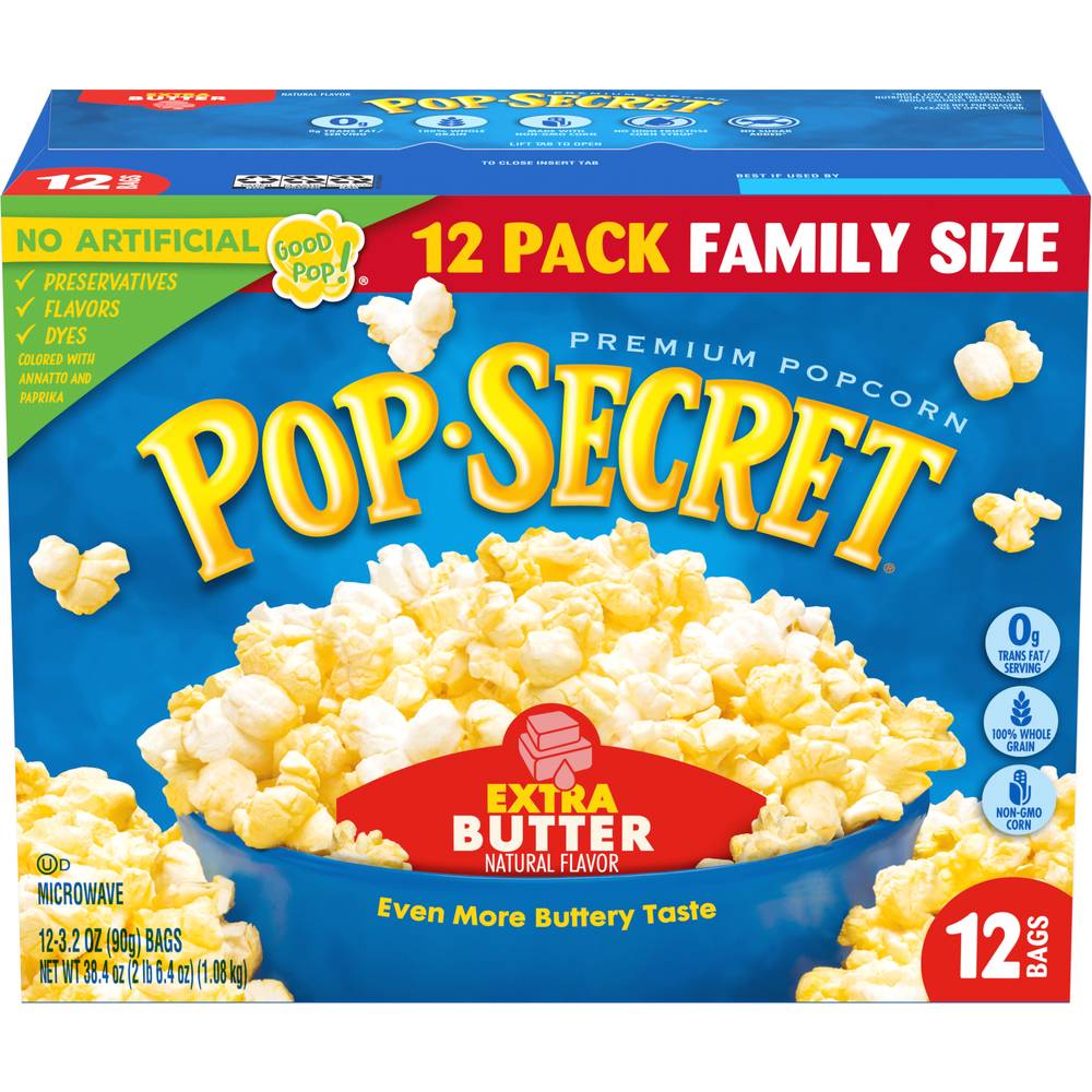 Pop Secret Extra Butter Popcorn (38.4 oz, 12 ct)