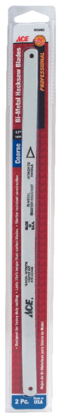 ACE 12 In. Bi-Metal Hacksaw Blade 18 Tpi 2 Pk