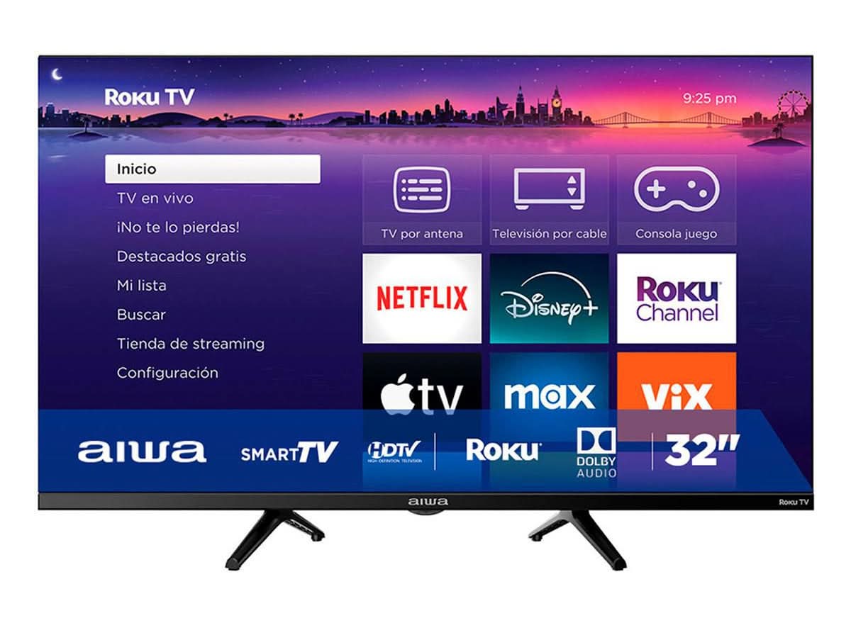 Aiwa · Smart tv aw32b4smrk roku led hd, 32", negro