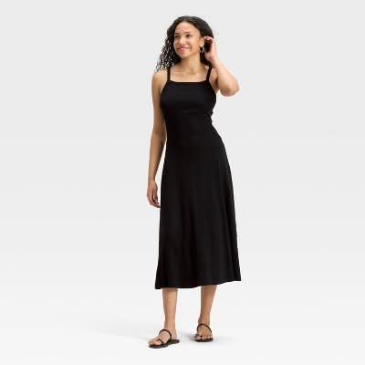 universal thread black dress Universal Thread Black Midi Dress
