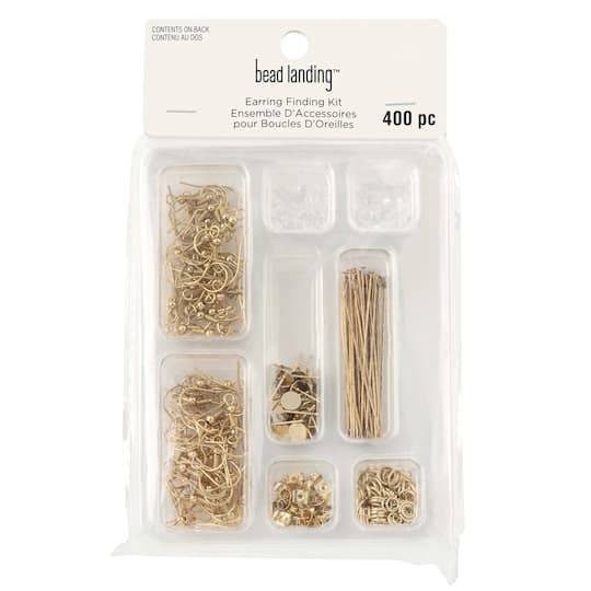 Bead Landing Earring Finding Kit, Gold (400 ct)