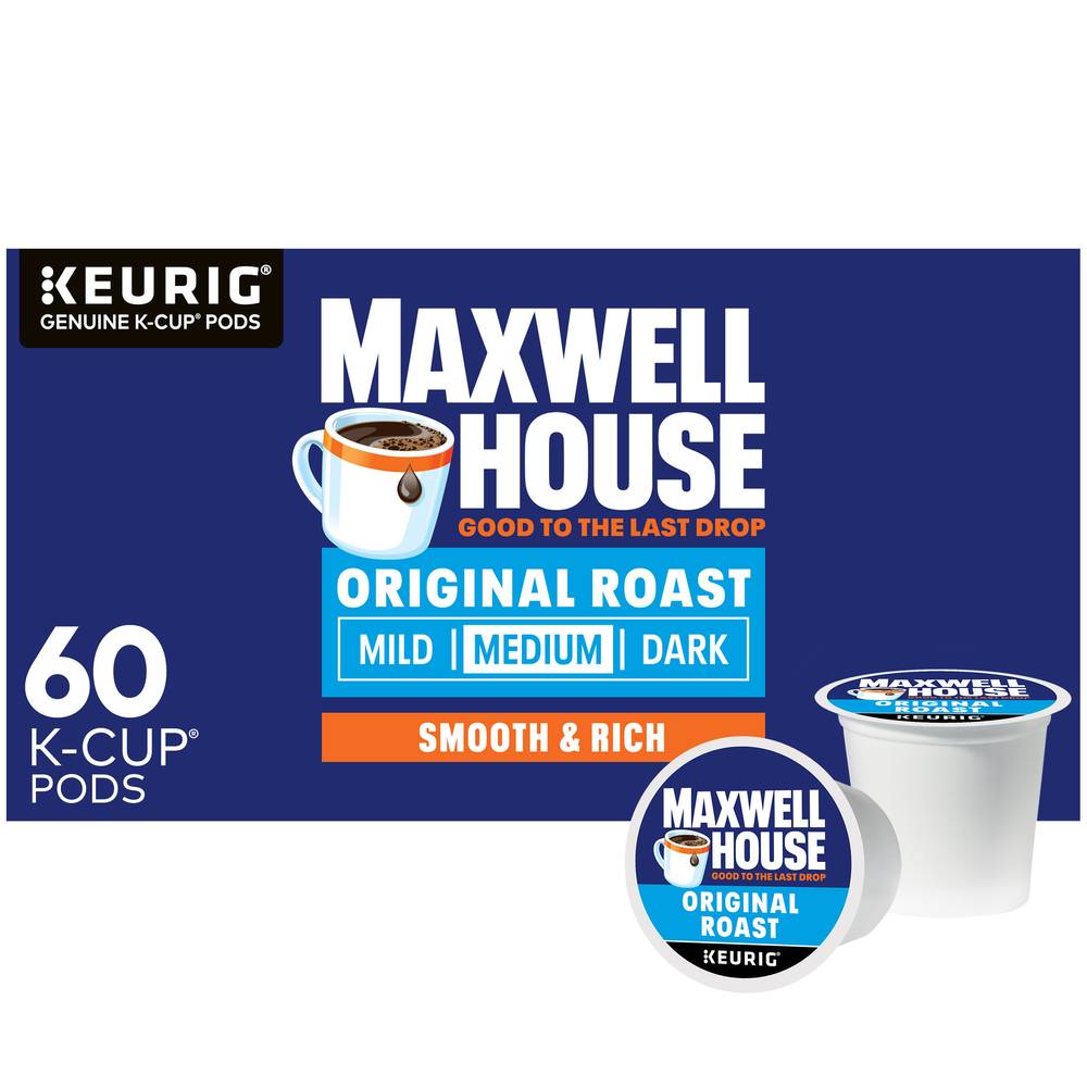 Maxwell House Medium Coffee K-Cup Pods, Original Roast (20.7 oz, 60 ct)