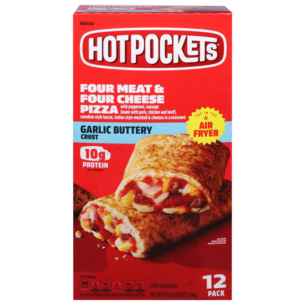 Hot Pockets Four Meat and Four Cheese Pizza Sandwiches (3.38 lbs)