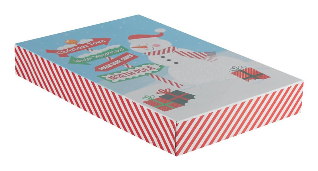 Holiday Style Christmas Folding Glitter Foil Gift Box, Assorted