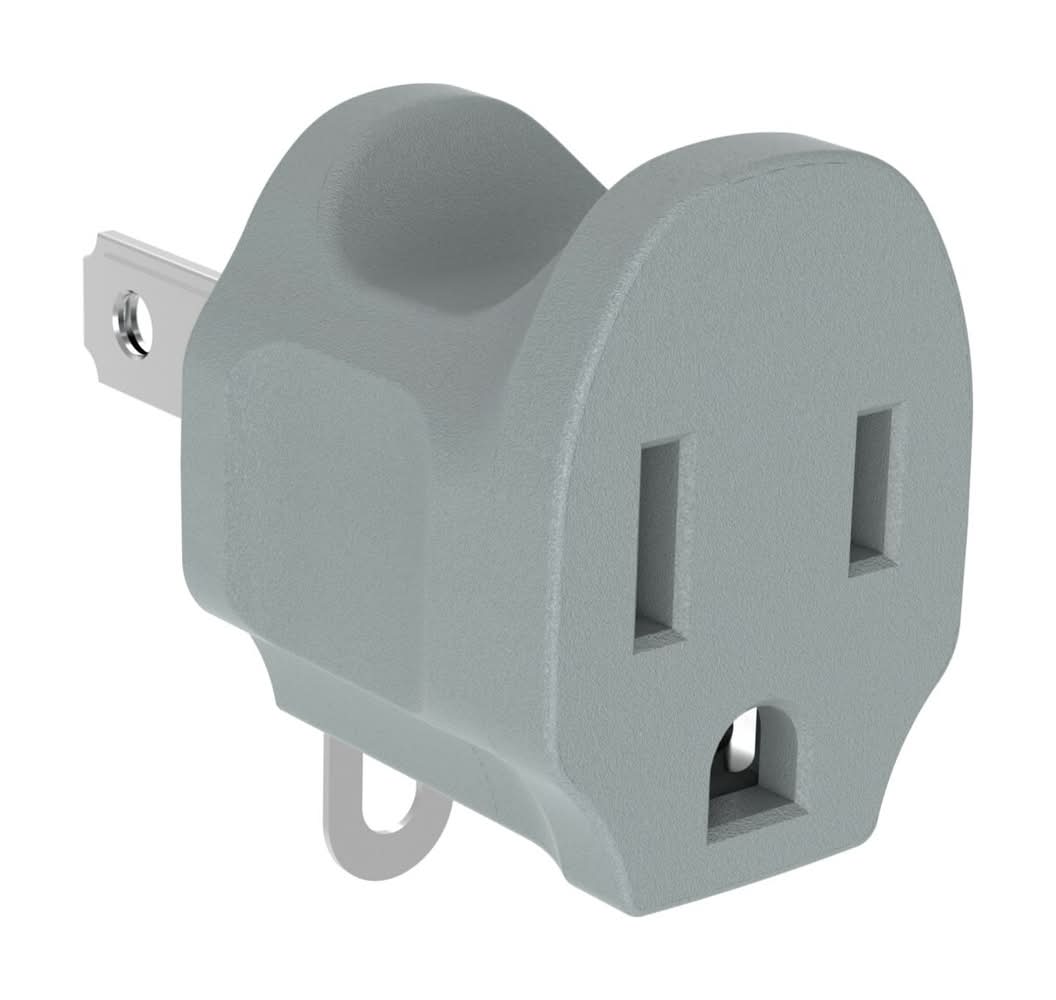 Project Source 15 -Amp 2-wire to 3-wire Single to single Gray Basic Standard Adapter