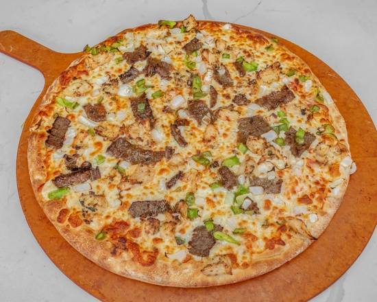 Chicken Malai Pizza (14")-Chicken Malai, Gyros, Onion, Green pepper