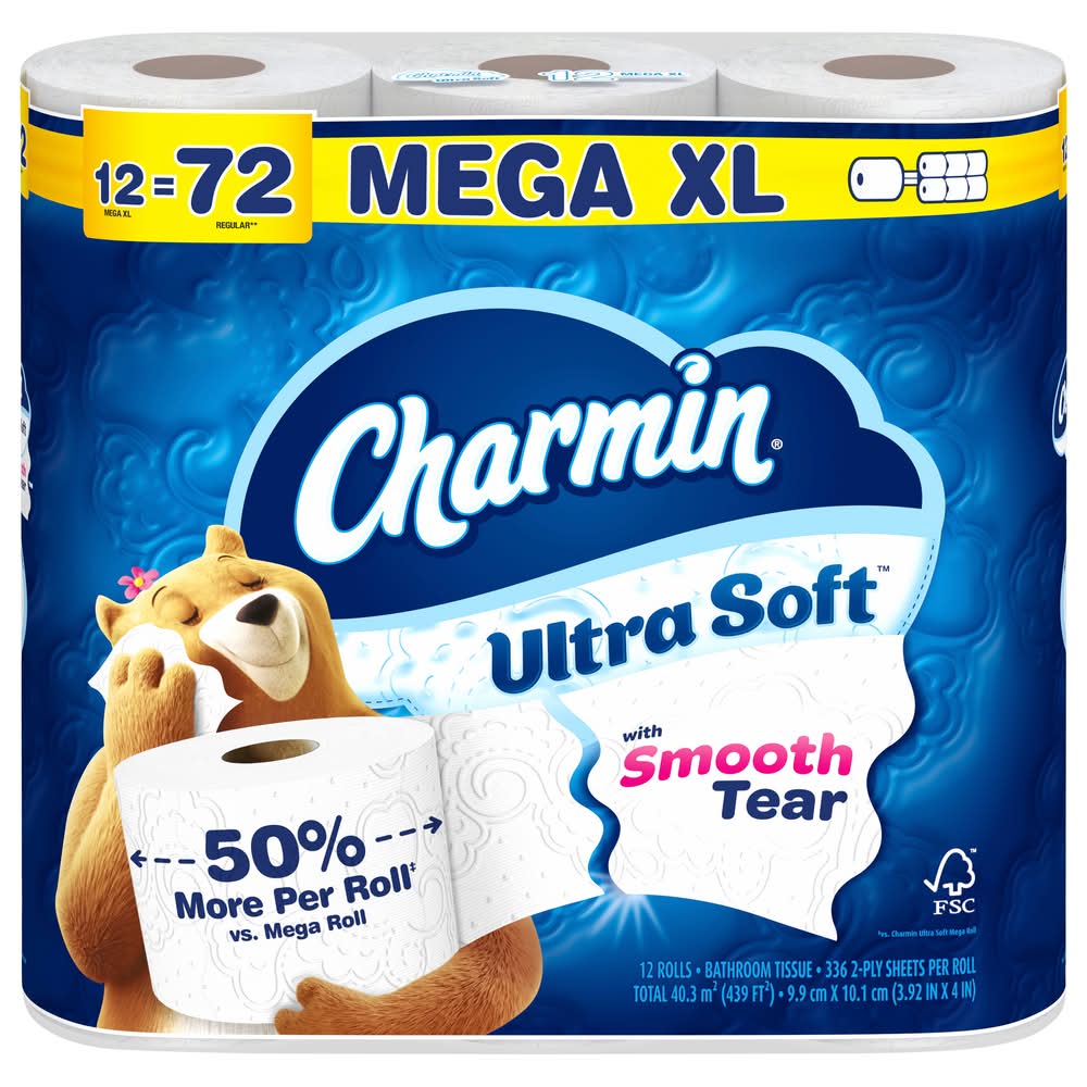 Charmin Ultra Soft Super Mega 2-ply Bathroom Tissue, XL (12 ct)