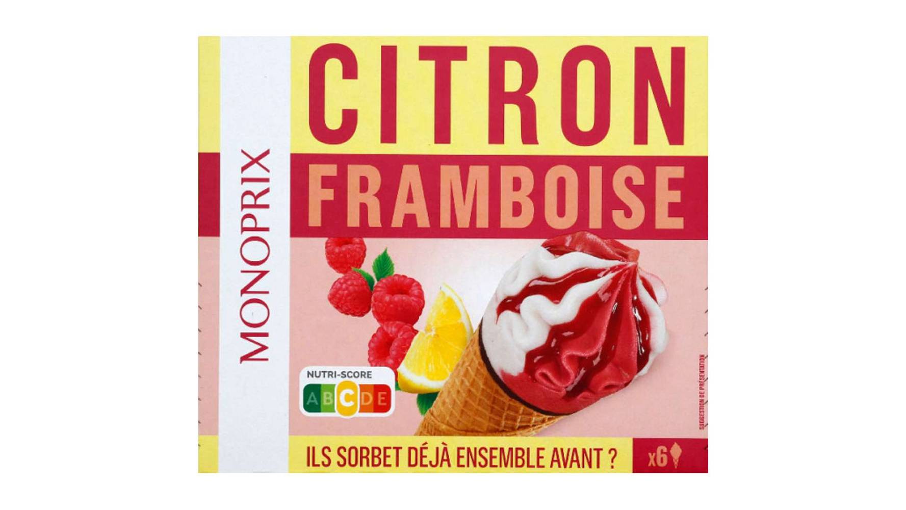 Monoprix - Cônes de glace (citron - framboise)