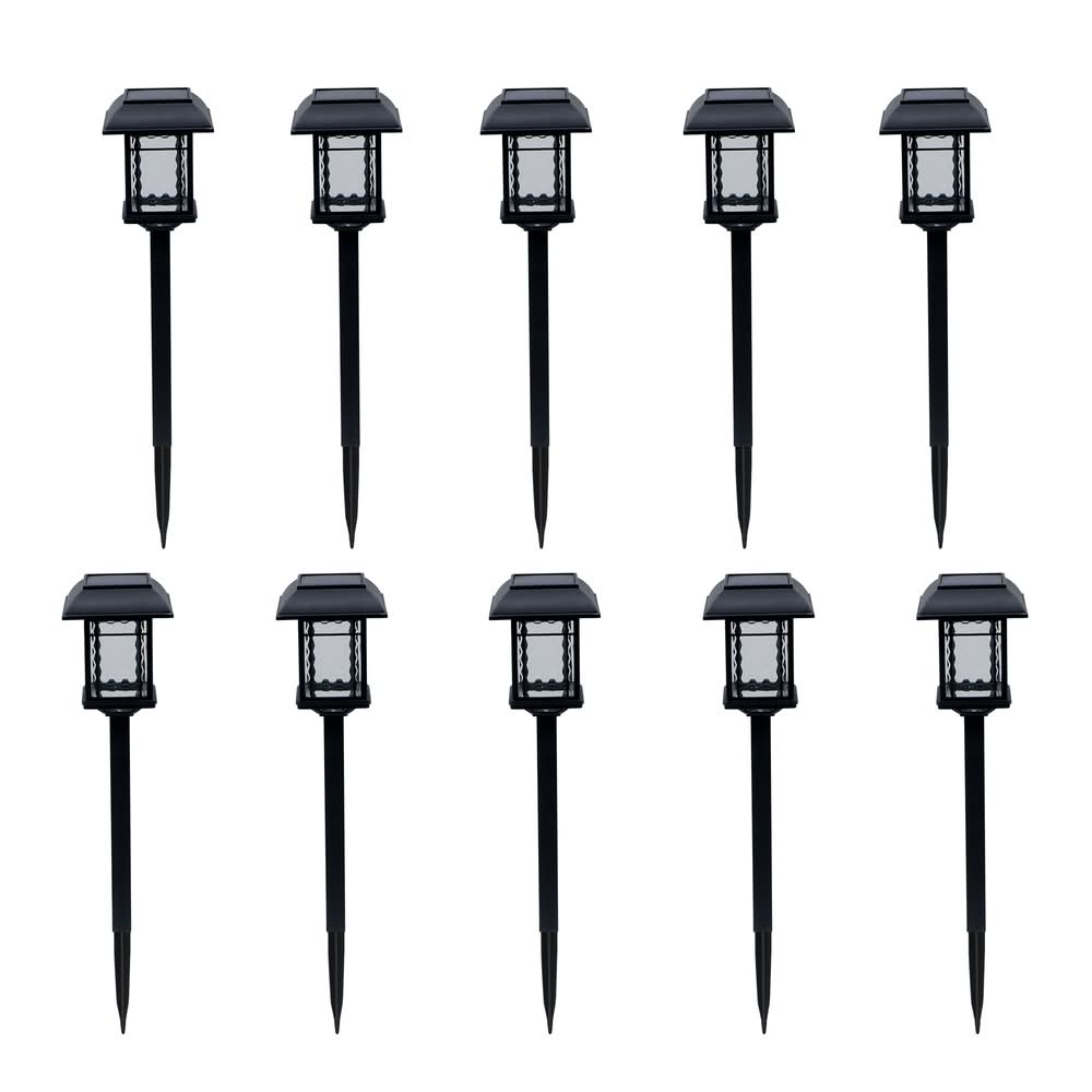 Harbor Breeze 10 -Pack 6LM solar path light 6 -Lumens Black Solar LED Outdoor Path Light Kit ( 3000-K )
