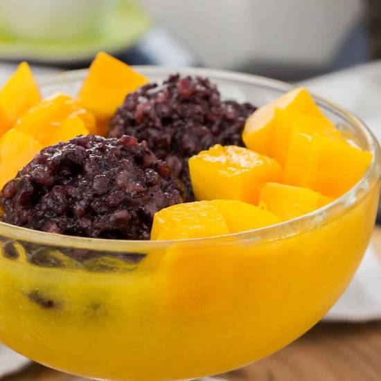 Mango Juice with Mango & Black Rice (芒果黑糯米(芒汁底)