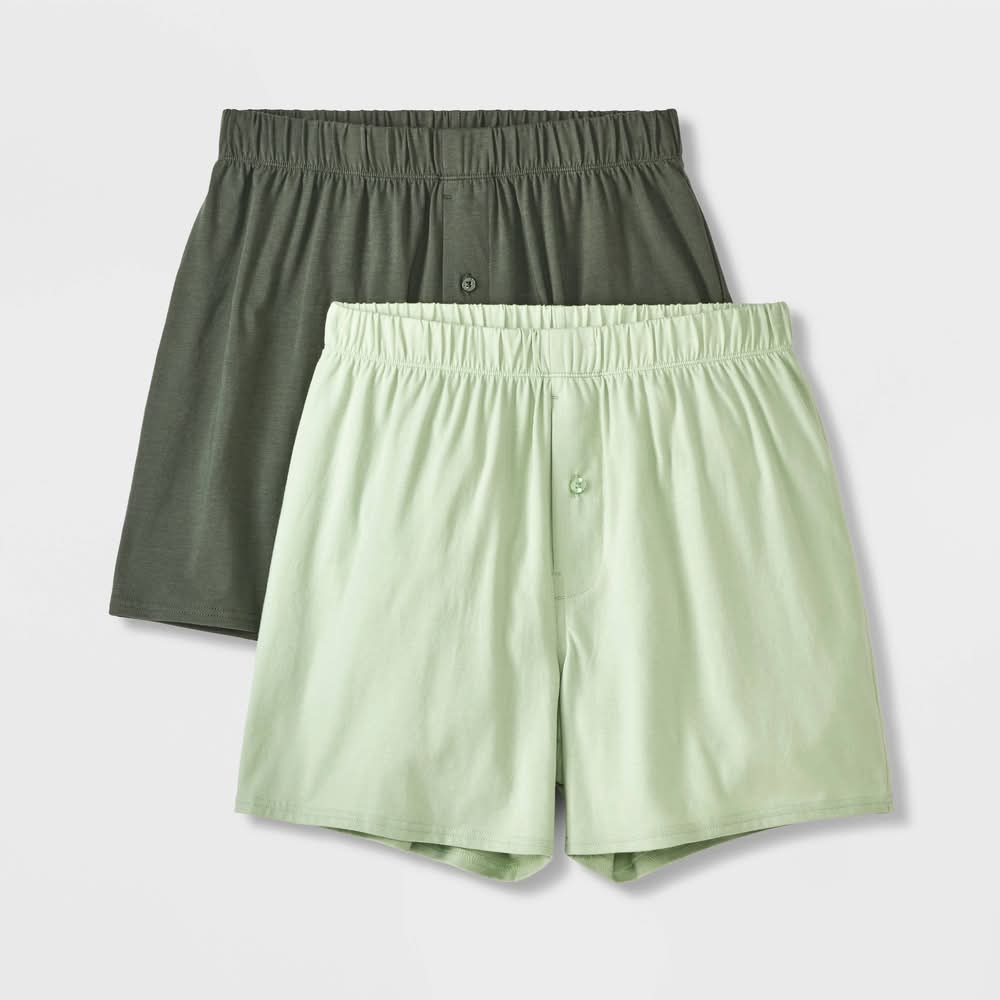 Goodfellow & Co. Fashion Knit Boxer Briefs, Men, XL, Sage Green (2 ct)