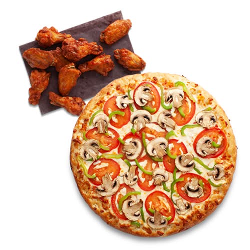 Petite Pizza Végétarienne + Ailes de Poulet (10 Ailes)