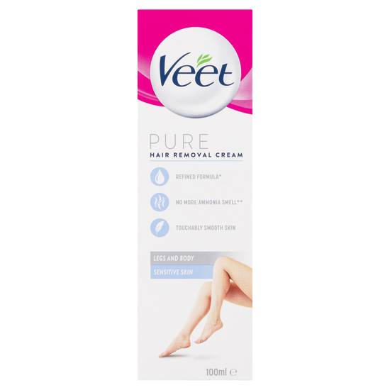 Veet Pure Hair Removal Cream Legs & Body Sensitive Skin 100mL