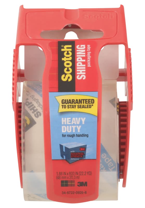 Scotch Tough Grip Clear Moving Packing Tape With Dispenser